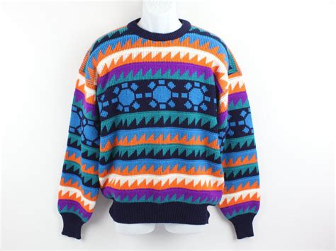 Vintage Medium Op Ocean Pacific Knitted Surf Sweater Colorful Etsy Hipster Outfits Colorful