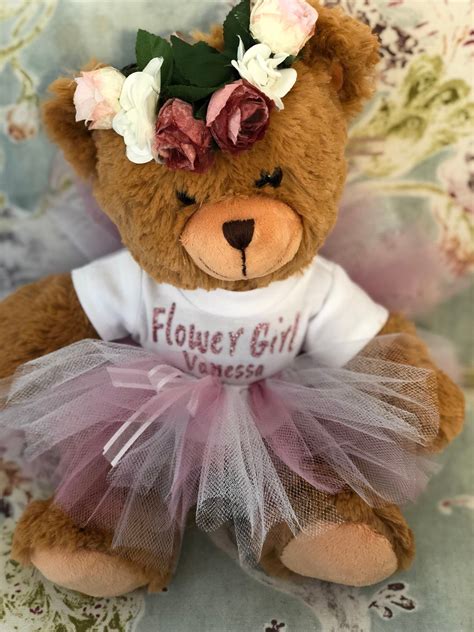 Flower only, we can deliver flowers to major cities within 3 hours. Flower Girl Personalized Brown Teddy Bear Flower Girl Gift ...