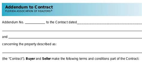 Free 9 Sample Contract Addendum Forms In Pdf Ms Word Excel