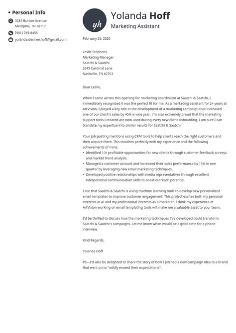 Marketing Coordinator Cover Letter Sample & Writing Guide