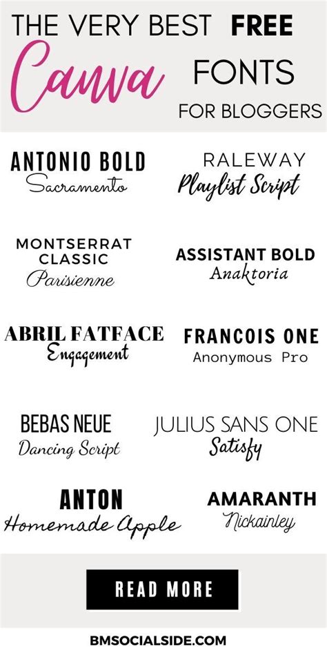 15 Free Canva Fonts For Bloggers In 2020 Bmsocialside Lettering