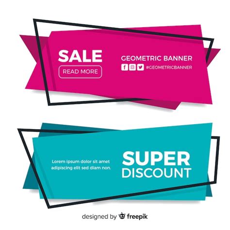 Free Vector Geometric Sales Banners
