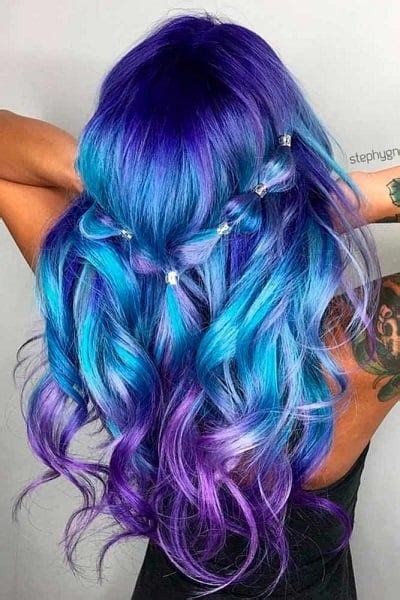 It can either be a strong and bright blue color, but you can also go for the softer pastel blue. 44 Incredible Blue and Purple Hair Ideas That Will Blow ...