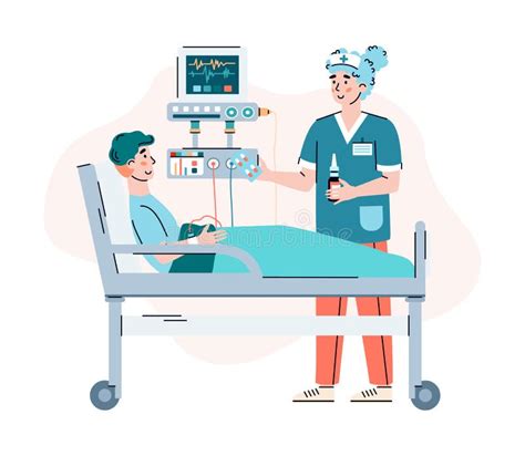 Doctor Character Advising Patient In Hospital Cartoon Vector