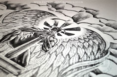 Below are 72 angel tattoos that you are sure to love: Guardian Angel Tattoo Design - Dark Design Graphics ...