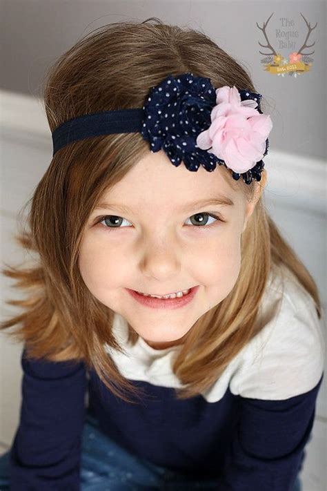 Navy And Pink Baby Headband Navy Blue With White Polka Dots Light Pink