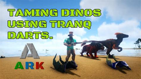 Taming Colorful Dinos Using Tranq Darts ARK Survival Evolved The