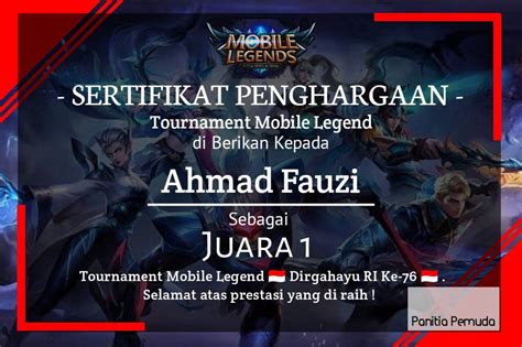 Contoh Sertifikat Juara Mobile Legend Logo Blank Imagesee