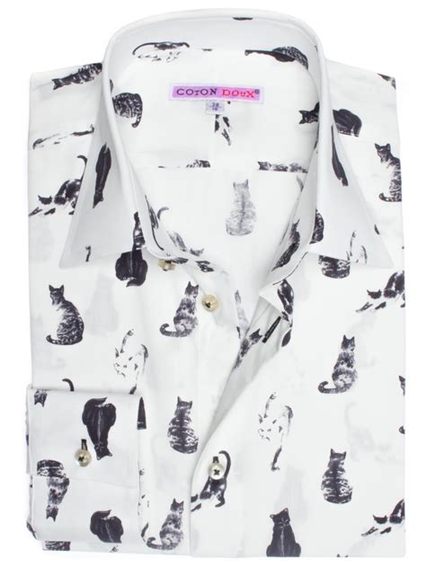 Mens Regular Shirt With Cats Prints
