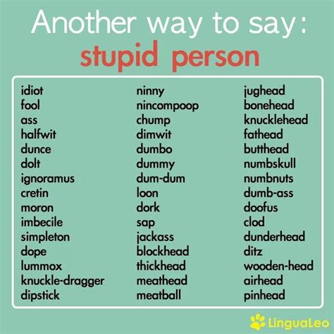 Saying Stupid Person Differntly Writing Words English Writing