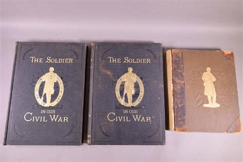 three antique civil war books