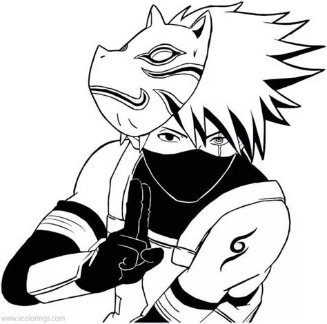 Coloriage Kakashi Hatake Anime dessin gratuit à imprimer
