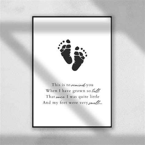 Baby Footprint Poem Diy Baby T Baby Shower Foot Print Etsy