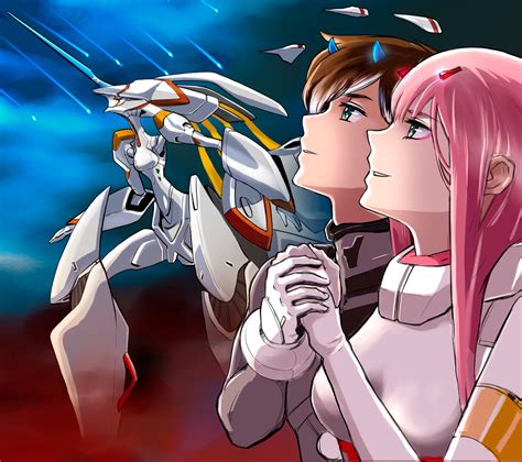 Hiro and zero two' poster by ltgs19. Anime picture darling in the franxx zero two (darling in the franxx) hiro (darling in the franxx ...