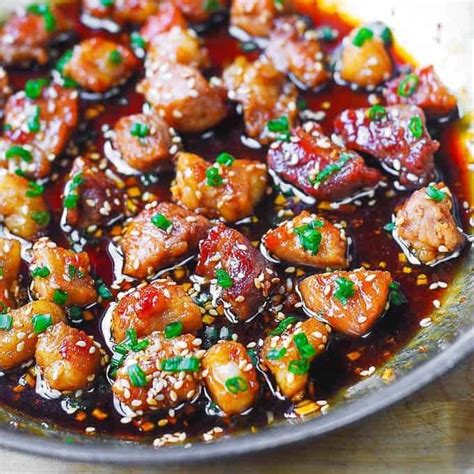The mighty pork loin is not only a protein powerhouse, it also makes a beautiful centerpiece dish when entertaining. Sliced Pork Belly with Honey Garlic Sauce | Pork belly recipes easy, Pork belly recipes crispy ...