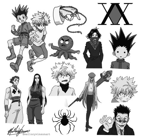 Hunter X Hunter Flash Tattoo Sheet By Mallory Vinson Anime Tattoos