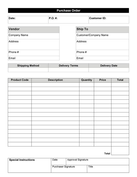 Downloadable Printable Order Form Template Printable Templates