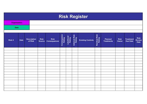 Risk Log Template Excel