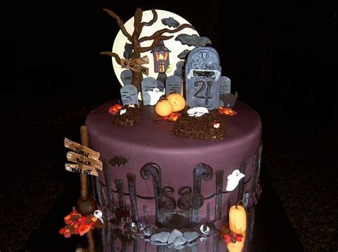 Halloween Spooky Graveyard Cake Decorated Cake By Cakesdecor