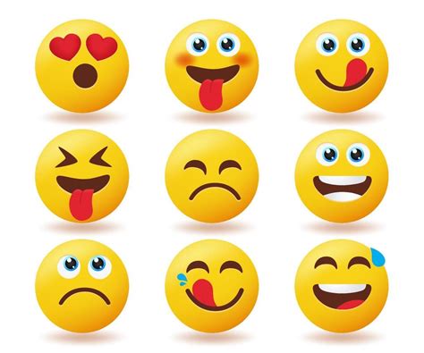 Emojis Emoticon Vector Set Emoji Icoon In Blij Grappig En Lekker