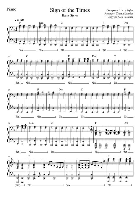 F f f f f f f f f g e d. Harry Styles - Sign of the Times Piano Chords Tutorial ...