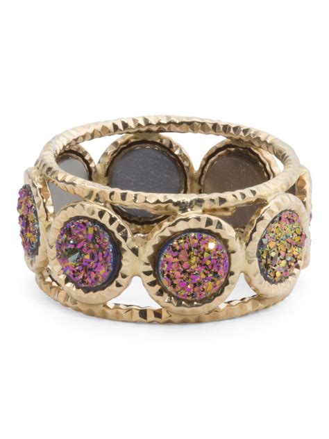 Tj maxx jewelry gift ideas christmas shopping 2018. Made In Italy 14k Gold And Drusy Ring - Gold - T.J.Maxx | Gold, Gold jewelry, Jewelry