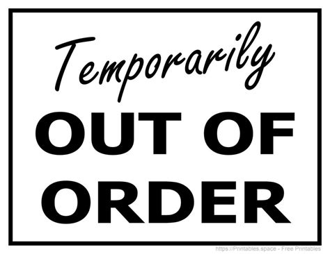 Free Printable Out Of Order Signs In Pdf Free Printable Signs