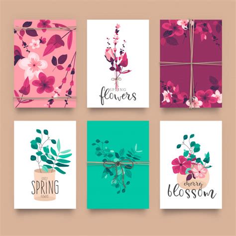 Free Vector Cute Floral Card Templates