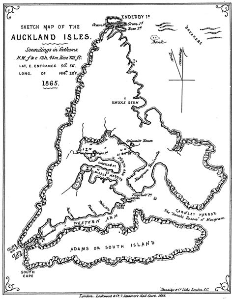 Waiheke is the most popular, and populated, island in auckland. Thomas Musgrave's map of the Auckland Islands. Source ...