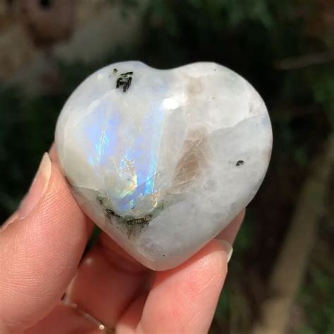 Rainbow Moonstone Heart Pocket Heart Heart Carving White Etsy Video