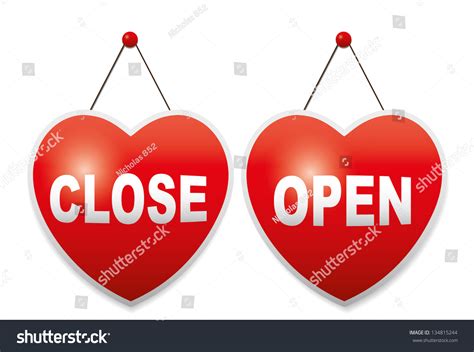 Signs Form Heart Open Close Stock Illustration 134815244 Shutterstock