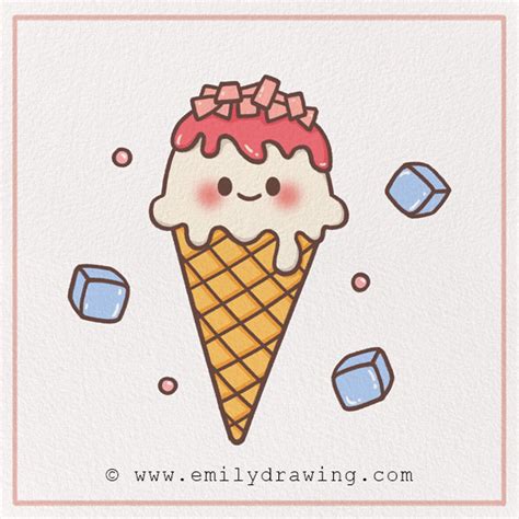 How To Draw An Ice Cream Cone Emily Drawing