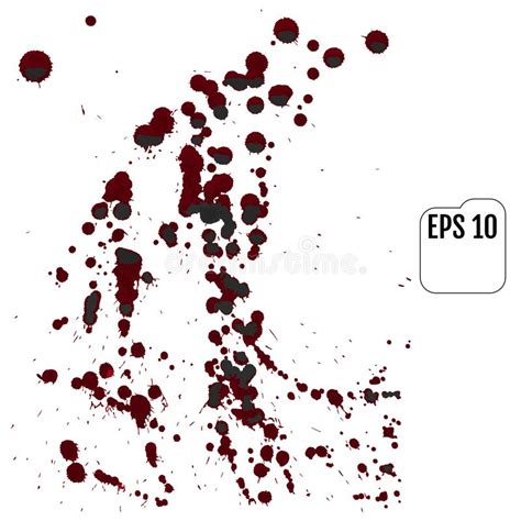Set Of Realistic Vector Bloody Splatters Drop And Blob Of Blood Stock