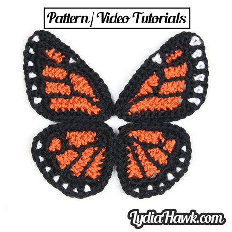 Pattern Video Tutorials Lhd Freeform Crochet Monarch Butterfly