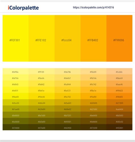 36 Orange Shades Color Palette Collection Curated Collection Of Color