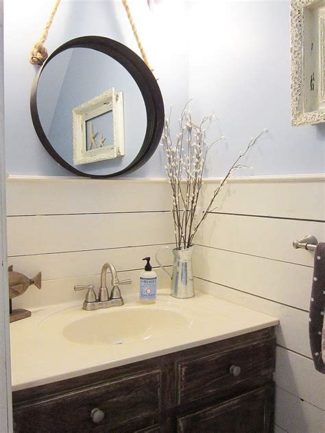 Colors inspired by nature, like soothing blue paint colors or lively green paint colors, are also smart choices. Tiny Half Bath Makeover | Hometalk