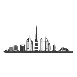 Dubai skyline silhouette from skyline, city, and cityscape. Dubai skyline silhouette | Skyline silhouette, Skyline ...