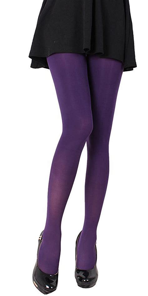 cozywow run resistant 80d soft solid color semi opaque footed tights high waist girl outfits