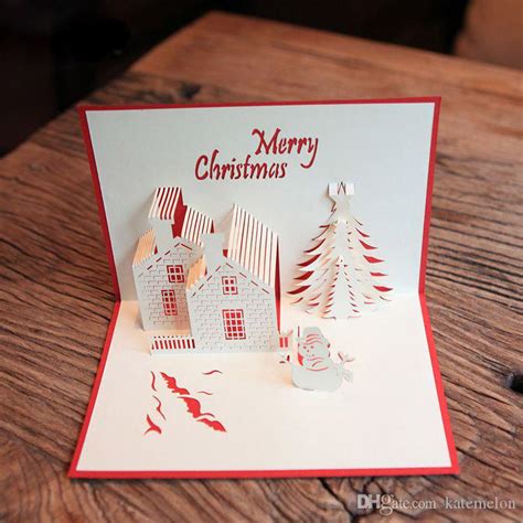 Mother's day is around the corner? Business&Gifts Creative 3D DIY Pop UP Greeting & Gift Cards With Christmas Tree & Castle ...