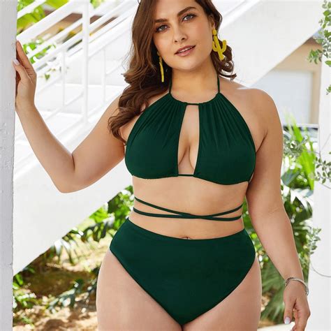 Sexy Bikini Plus Size Two Piece Swimsuit In Green For Women Lmt061 G O Pop Haven