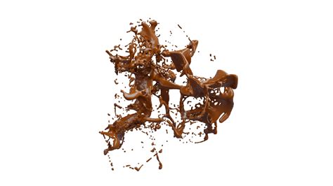 Chocolate Splash With Droplets 3d Rendering Png Alpha 15119482 Png
