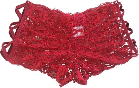 Ssmeng Womens Sexy Lace Hollowed Out Panties Plus Size Bikini Sexy Lingerie Briefs Underwearred