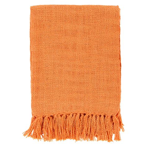 Surya Tilda Burnt Orange Throw Blanket Burnt Orange Throw Blanket