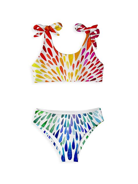 Stella Cove Little Girls And Girls 2 Piece Happy Splash Bikini Set