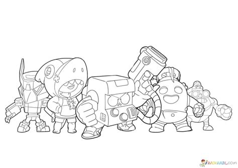 Coloring Pages 8 Bit Print Free From Brawl Stars Game