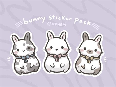 Cute Bunny Stickers Etsy