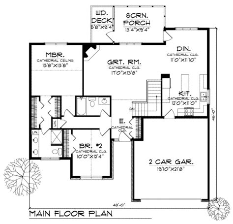 Traditional Style House Plan 2 Beds 15 Baths 1356 Sqft Plan 70 116