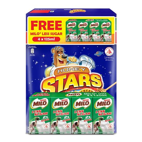 Nestle Honey Stars Econo Pack 450g Milo Uht Less Sugar 125ml Bundle