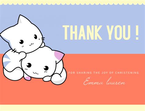 I hope you can learn from it.subscrib. Cute Christening Thank you card template | PosterMyWall