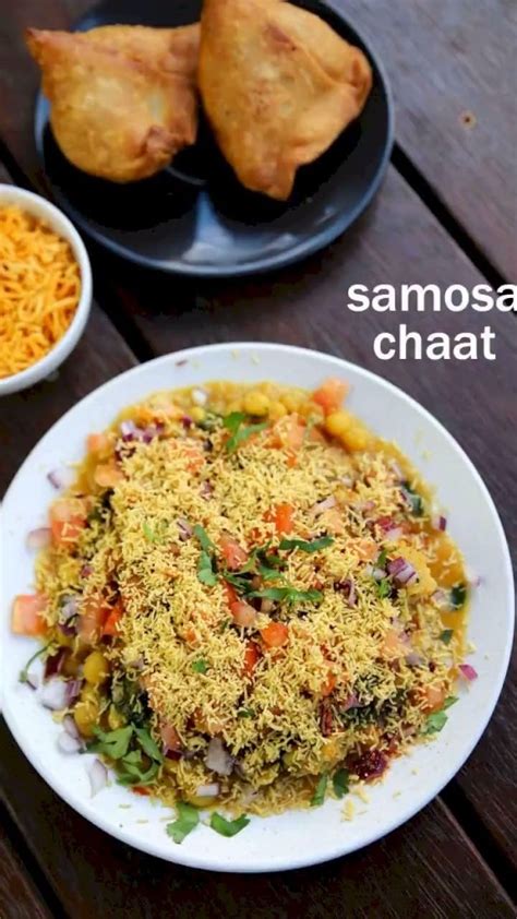 Samosa Chaat Recipe How To Make Samosa Matar Chaat Recipe With